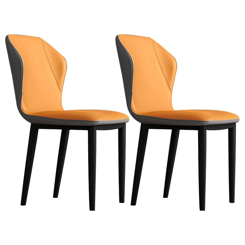 Upholstered Scandinavian Home Side Chair Wingback Matte Finish Dining Chair Gray-Orange 2 Piece Set Clearhalo ' kitchen&dining_furn' 'Dining Chairs' 'Dining Tables & Seating' 'dining_chair' 'furn' 'furn_dining_chair' 'Furniture' 'furniture_dining_chair' 'Kitchen & Dining Furniture' 'kitchen' 3827592