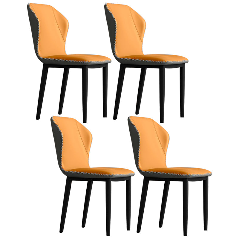 Upholstered Scandinavian Home Side Chair Wingback Matte Finish Dining Chair Orange-Gray 4 Piece Set Clearhalo ' kitchen&dining_furn' 'Dining Chairs' 'Dining Tables & Seating' 'dining_chair' 'furn' 'furn_dining_chair' 'Furniture' 'furniture_dining_chair' 'Kitchen & Dining Furniture' 'kitchen' 3827596