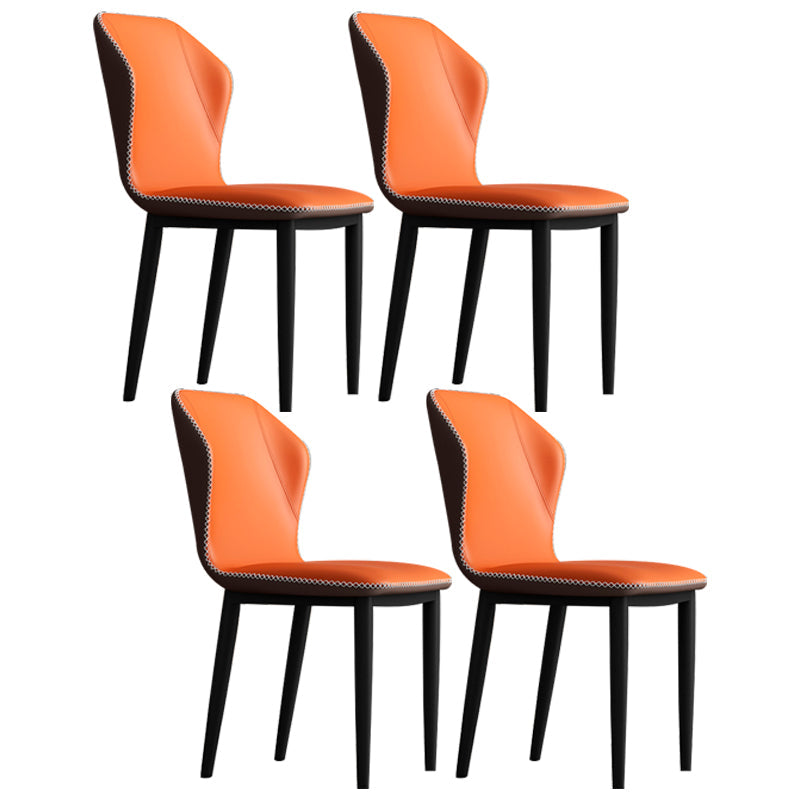 Upholstered Scandinavian Home Side Chair Wingback Matte Finish Dining Chair Orange 4 Piece Set Clearhalo ' kitchen&dining_furn' 'Dining Chairs' 'Dining Tables & Seating' 'dining_chair' 'furn' 'furn_dining_chair' 'Furniture' 'furniture_dining_chair' 'Kitchen & Dining Furniture' 'kitchen' 3827599