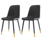 Home Scandinavian Side Chair Solid Back Metal Dining Room Chair with Black Legs Black 2 Piece Set Brass Gold Clearhalo ' kitchen&dining_furn' 'Dining Chairs' 'Dining Tables & Seating' 'dining_chair' 'furn' 'furn_dining_chair' 'Furniture' 'furniture_dining_chair' 'Kitchen & Dining Furniture' 'kitchen' 3827608