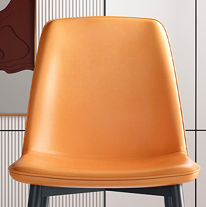 Home Scandinavian Side Chair Solid Back Metal Dining Room Chair with Black Legs Clearhalo ' kitchen&dining_furn' 'Dining Chairs' 'Dining Tables & Seating' 'dining_chair' 'furn' 'furn_dining_chair' 'Furniture' 'furniture_dining_chair' 'Kitchen & Dining Furniture' 'kitchen' 3827610