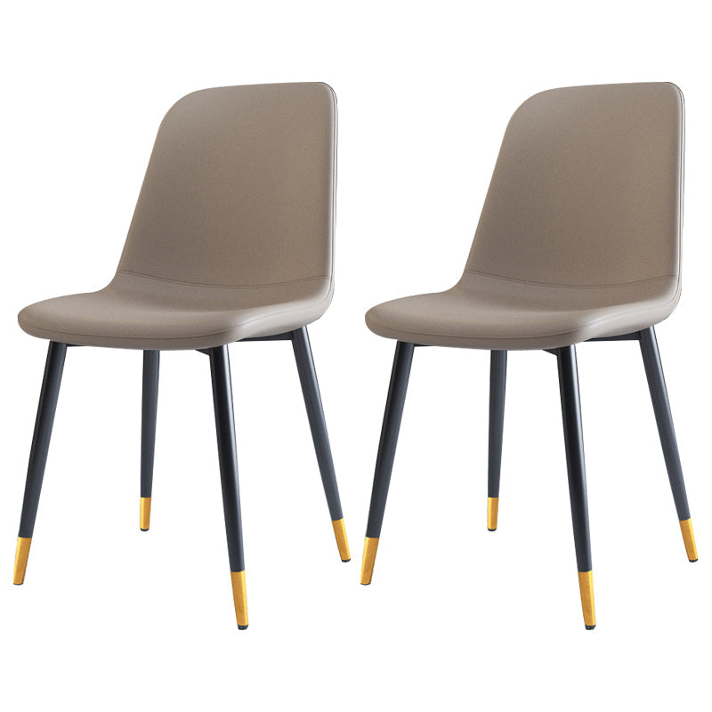 Home Scandinavian Side Chair Solid Back Metal Dining Room Chair with Black Legs Grey 2 Piece Set Brass Gold Clearhalo ' kitchen&dining_furn' 'Dining Chairs' 'Dining Tables & Seating' 'dining_chair' 'furn' 'furn_dining_chair' 'Furniture' 'furniture_dining_chair' 'Kitchen & Dining Furniture' 'kitchen' 3827621