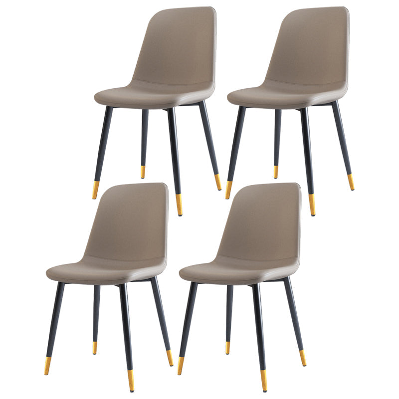 Home Scandinavian Side Chair Solid Back Metal Dining Room Chair with Black Legs Grey 4 Piece Set Brass Gold Clearhalo ' kitchen&dining_furn' 'Dining Chairs' 'Dining Tables & Seating' 'dining_chair' 'furn' 'furn_dining_chair' 'Furniture' 'furniture_dining_chair' 'Kitchen & Dining Furniture' 'kitchen' 3827622