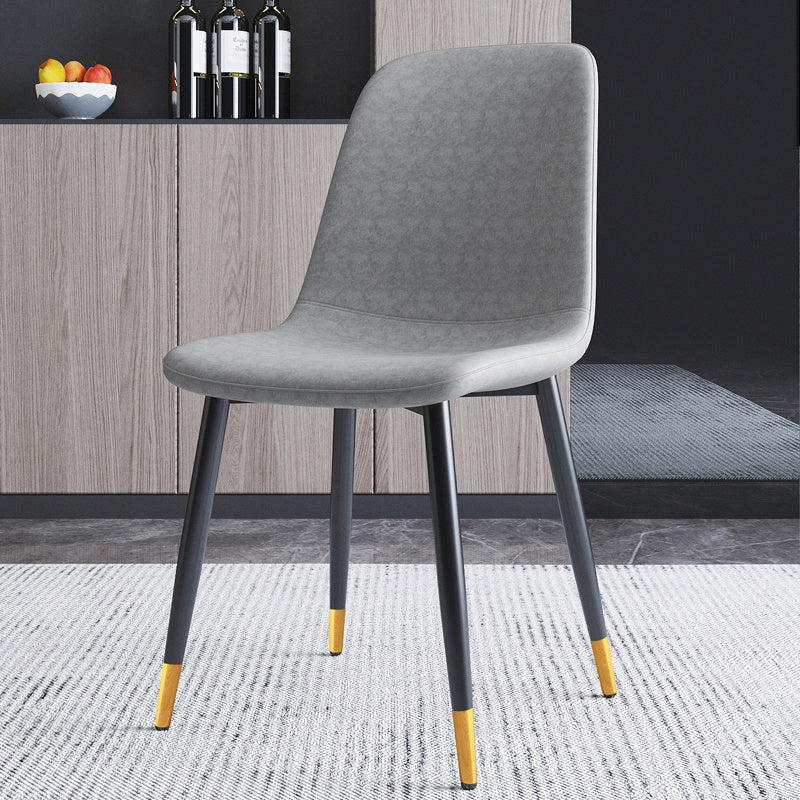 Home Scandinavian Side Chair Solid Back Metal Dining Room Chair with Black Legs Dark Gray 1 Piece Brass Gold Clearhalo ' kitchen&dining_furn' 'Dining Chairs' 'Dining Tables & Seating' 'dining_chair' 'furn' 'furn_dining_chair' 'Furniture' 'furniture_dining_chair' 'Kitchen & Dining Furniture' 'kitchen' 3827627