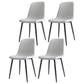 Home Scandinavian Side Chair Solid Back Metal Dining Room Chair with Black Legs Light Gray 4 Piece Set Black Clearhalo ' kitchen&dining_furn' 'Dining Chairs' 'Dining Tables & Seating' 'dining_chair' 'furn' 'furn_dining_chair' 'Furniture' 'furniture_dining_chair' 'Kitchen & Dining Furniture' 'kitchen' 3827632