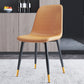 Home Scandinavian Side Chair Solid Back Metal Dining Room Chair with Black Legs Yellow 1 Piece Brass Gold Clearhalo ' kitchen&dining_furn' 'Dining Chairs' 'Dining Tables & Seating' 'dining_chair' 'furn' 'furn_dining_chair' 'Furniture' 'furniture_dining_chair' 'Kitchen & Dining Furniture' 'kitchen' 3827639
