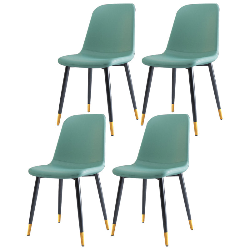 Home Scandinavian Side Chair Solid Back Metal Dining Room Chair with Black Legs Blue 4 Piece Set Brass Gold Clearhalo ' kitchen&dining_furn' 'Dining Chairs' 'Dining Tables & Seating' 'dining_chair' 'furn' 'furn_dining_chair' 'Furniture' 'furniture_dining_chair' 'Kitchen & Dining Furniture' 'kitchen' 3827653