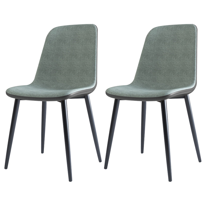 Home Scandinavian Side Chair Solid Back Metal Dining Room Chair with Black Legs Green 2 Piece Set Black Clearhalo ' kitchen&dining_furn' 'Dining Chairs' 'Dining Tables & Seating' 'dining_chair' 'furn' 'furn_dining_chair' 'Furniture' 'furniture_dining_chair' 'Kitchen & Dining Furniture' 'kitchen' 3827655