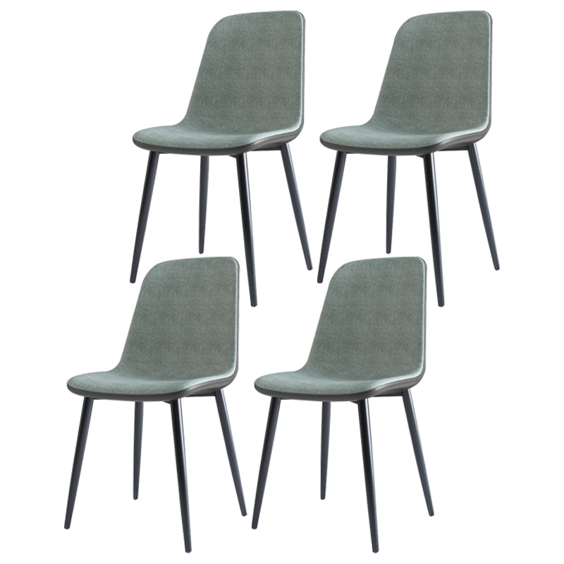Home Scandinavian Side Chair Solid Back Metal Dining Room Chair with Black Legs Green 4 Piece Set Black Clearhalo ' kitchen&dining_furn' 'Dining Chairs' 'Dining Tables & Seating' 'dining_chair' 'furn' 'furn_dining_chair' 'Furniture' 'furniture_dining_chair' 'Kitchen & Dining Furniture' 'kitchen' 3827656