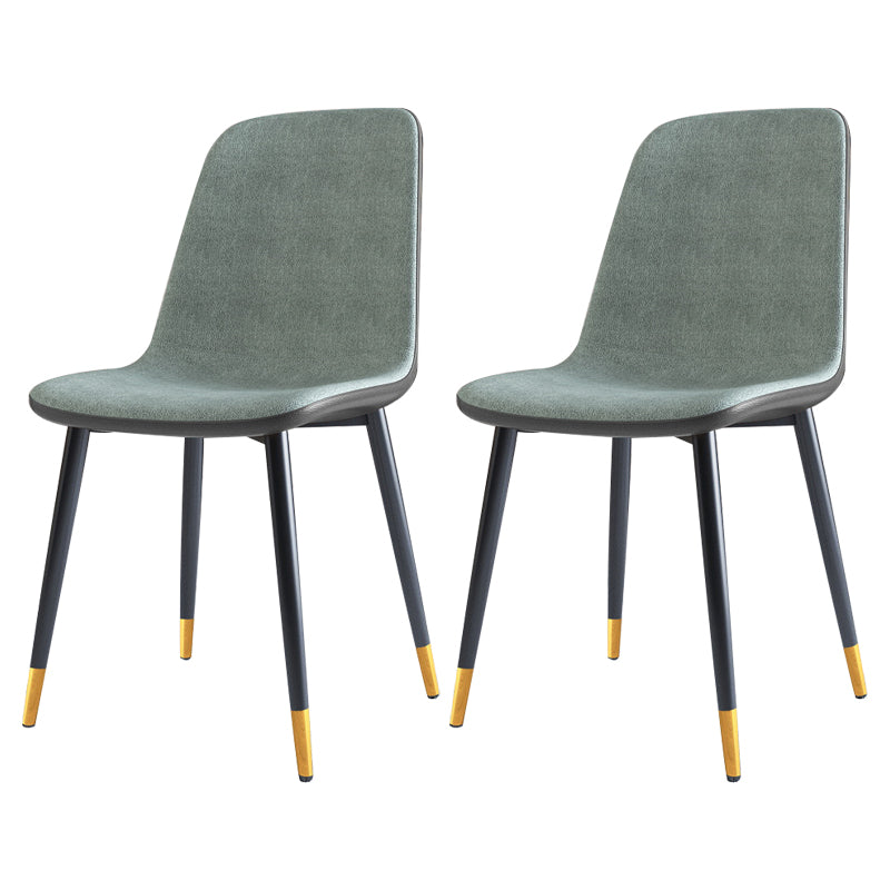 Home Scandinavian Side Chair Solid Back Metal Dining Room Chair with Black Legs Green 2 Piece Set Brass Gold Clearhalo ' kitchen&dining_furn' 'Dining Chairs' 'Dining Tables & Seating' 'dining_chair' 'furn' 'furn_dining_chair' 'Furniture' 'furniture_dining_chair' 'Kitchen & Dining Furniture' 'kitchen' 3827658