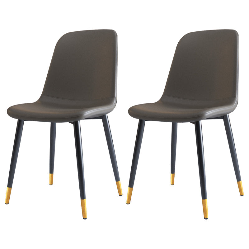 Home Scandinavian Side Chair Solid Back Metal Dining Room Chair with Black Legs Silver Gray 2 Piece Set Brass Gold Clearhalo ' kitchen&dining_furn' 'Dining Chairs' 'Dining Tables & Seating' 'dining_chair' 'furn' 'furn_dining_chair' 'Furniture' 'furniture_dining_chair' 'Kitchen & Dining Furniture' 'kitchen' 3827664