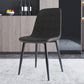 Home Scandinavian Side Chair Solid Back Metal Dining Room Chair with Black Legs Dark Gray-Black 1 Piece Black Clearhalo ' kitchen&dining_furn' 'Dining Chairs' 'Dining Tables & Seating' 'dining_chair' 'furn' 'furn_dining_chair' 'Furniture' 'furniture_dining_chair' 'Kitchen & Dining Furniture' 'kitchen' 3827666