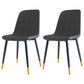 Home Scandinavian Side Chair Solid Back Metal Dining Room Chair with Black Legs Dark Gray-Black 2 Piece Set Brass Gold Clearhalo ' kitchen&dining_furn' 'Dining Chairs' 'Dining Tables & Seating' 'dining_chair' 'furn' 'furn_dining_chair' 'Furniture' 'furniture_dining_chair' 'Kitchen & Dining Furniture' 'kitchen' 3827670