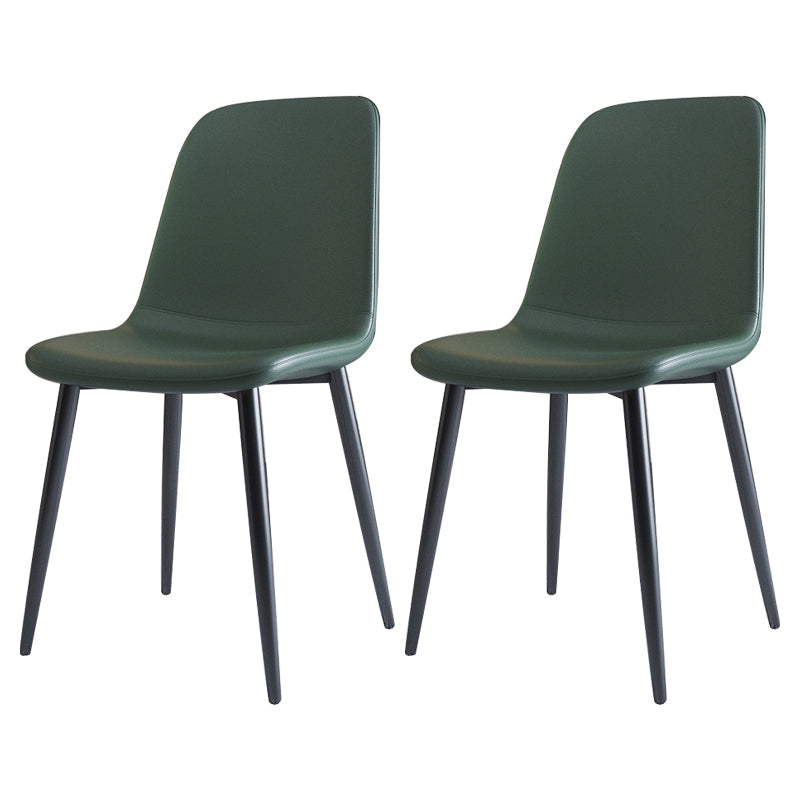 Home Scandinavian Side Chair Solid Back Metal Dining Room Chair with Black Legs Blackish Green 2 Piece Set Black Clearhalo ' kitchen&dining_furn' 'Dining Chairs' 'Dining Tables & Seating' 'dining_chair' 'furn' 'furn_dining_chair' 'Furniture' 'furniture_dining_chair' 'Kitchen & Dining Furniture' 'kitchen' 3827679