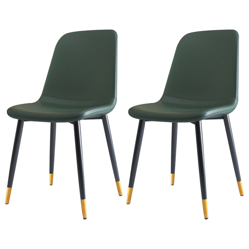 Home Scandinavian Side Chair Solid Back Metal Dining Room Chair with Black Legs Blackish Green 2 Piece Set Brass Gold Clearhalo ' kitchen&dining_furn' 'Dining Chairs' 'Dining Tables & Seating' 'dining_chair' 'furn' 'furn_dining_chair' 'Furniture' 'furniture_dining_chair' 'Kitchen & Dining Furniture' 'kitchen' 3827682