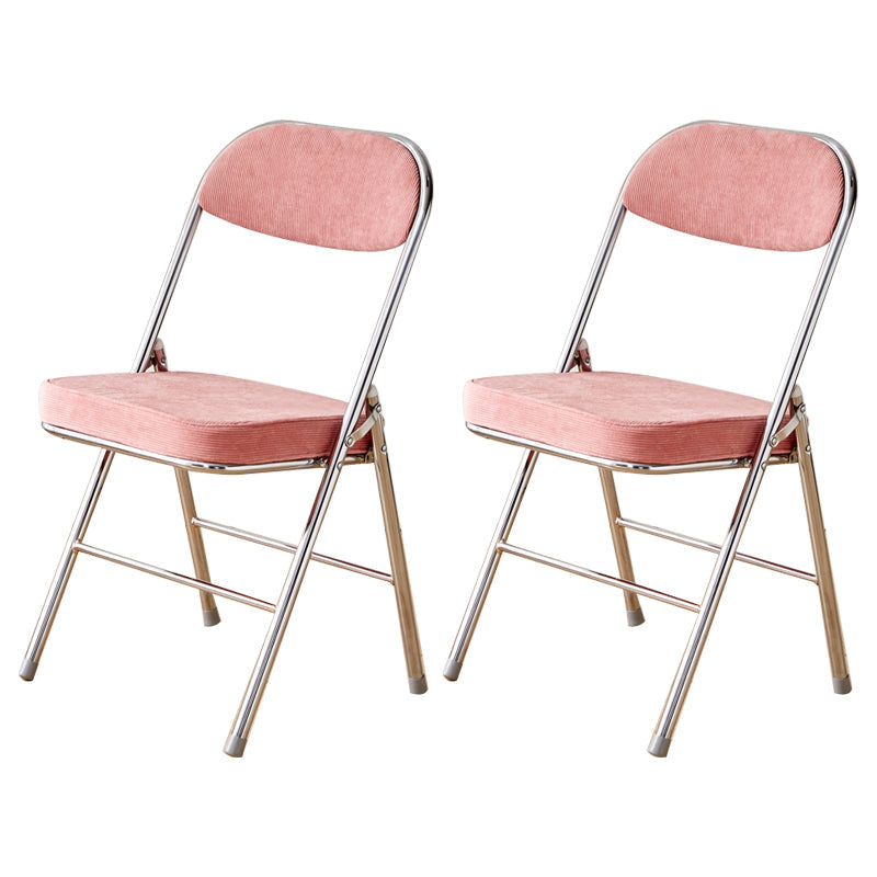Open Back Dining Side Chair Foldable Upholstered Armless Dining Chairs Pink 2 Piece Set Clearhalo ' kitchen&dining_furn' 'Dining Chairs' 'Dining Tables & Seating' 'dining_chair' 'furn' 'furn_dining_chair' 'Furniture' 'furniture_dining_chair' 'Kitchen & Dining Furniture' 'kitchen' 3827698