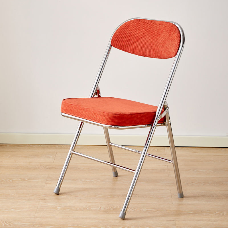 Open Back Dining Side Chair Foldable Upholstered Armless Dining Chairs Orange 1 Piece Clearhalo ' kitchen&dining_furn' 'Dining Chairs' 'Dining Tables & Seating' 'dining_chair' 'furn' 'furn_dining_chair' 'Furniture' 'furniture_dining_chair' 'Kitchen & Dining Furniture' 'kitchen' 3827703