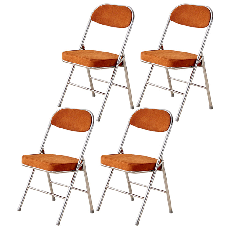 Open Back Dining Side Chair Foldable Upholstered Armless Dining Chairs Brown 4 Piece Set Clearhalo ' kitchen&dining_furn' 'Dining Chairs' 'Dining Tables & Seating' 'dining_chair' 'furn' 'furn_dining_chair' 'Furniture' 'furniture_dining_chair' 'Kitchen & Dining Furniture' 'kitchen' 3827712