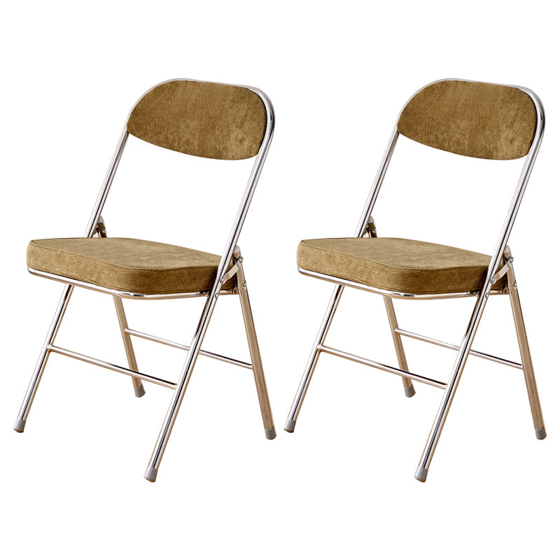 Open Back Dining Side Chair Foldable Upholstered Armless Dining Chairs Camel 2 Piece Set Clearhalo ' kitchen&dining_furn' 'Dining Chairs' 'Dining Tables & Seating' 'dining_chair' 'furn' 'furn_dining_chair' 'Furniture' 'furniture_dining_chair' 'Kitchen & Dining Furniture' 'kitchen' 3827717