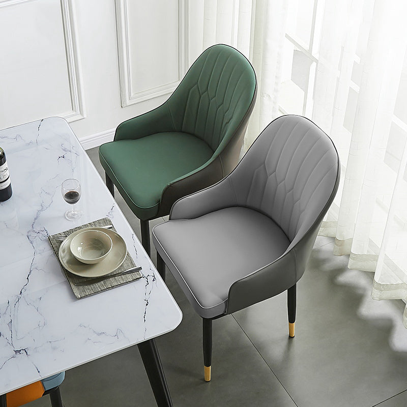 Contemporary Metal Dining Room Chairs Upholstered Dining Armchairs for Home Use Clearhalo ' kitchen&dining_furn' 'Dining Chairs' 'Dining Tables & Seating' 'dining_chair' 'furn' 'furn_dining_chair' 'Furniture' 'furniture_dining_chair' 'Kitchen & Dining Furniture' 'kitchen' 3827725