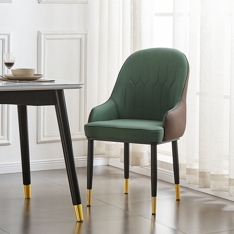 Contemporary Metal Dining Room Chairs Upholstered Dining Armchairs for Home Use Clearhalo ' kitchen&dining_furn' 'Dining Chairs' 'Dining Tables & Seating' 'dining_chair' 'furn' 'furn_dining_chair' 'Furniture' 'furniture_dining_chair' 'Kitchen & Dining Furniture' 'kitchen' 3827727