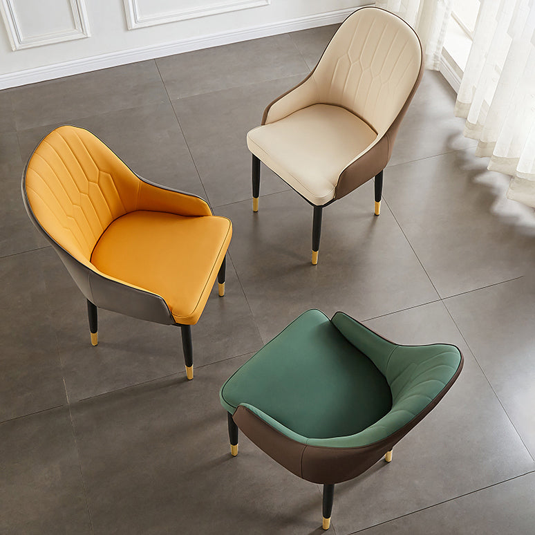 Contemporary Metal Dining Room Chairs Upholstered Dining Armchairs for Home Use Clearhalo ' kitchen&dining_furn' 'Dining Chairs' 'Dining Tables & Seating' 'dining_chair' 'furn' 'furn_dining_chair' 'Furniture' 'furniture_dining_chair' 'Kitchen & Dining Furniture' 'kitchen' 3827729