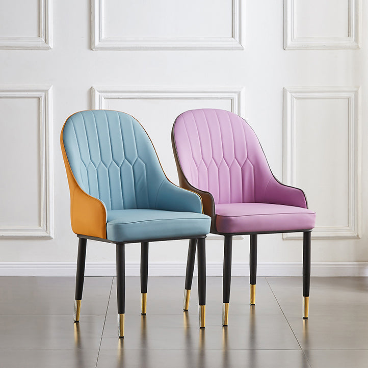 Contemporary Metal Dining Room Chairs Upholstered Dining Armchairs for Home Use Clearhalo ' kitchen&dining_furn' 'Dining Chairs' 'Dining Tables & Seating' 'dining_chair' 'furn' 'furn_dining_chair' 'Furniture' 'furniture_dining_chair' 'Kitchen & Dining Furniture' 'kitchen' 3827747