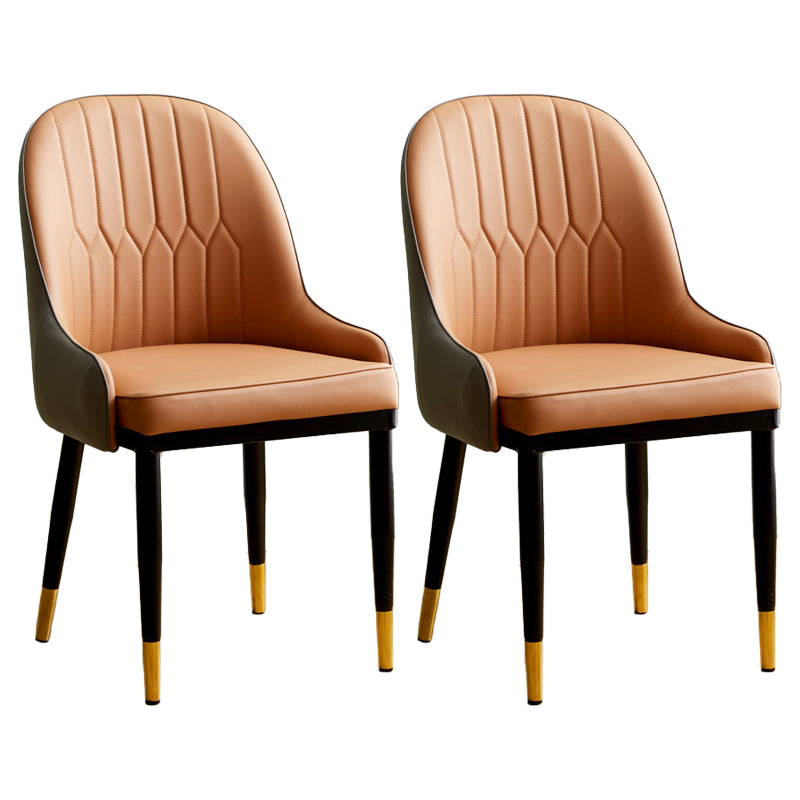 Contemporary Metal Dining Room Chairs Upholstered Dining Armchairs for Home Use Khaki 2 Piece Set Clearhalo ' kitchen&dining_furn' 'Dining Chairs' 'Dining Tables & Seating' 'dining_chair' 'furn' 'furn_dining_chair' 'Furniture' 'furniture_dining_chair' 'Kitchen & Dining Furniture' 'kitchen' 3827753