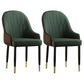 Contemporary Metal Dining Room Chairs Upholstered Dining Armchairs for Home Use Dark Green 2 Piece Set Clearhalo ' kitchen&dining_furn' 'Dining Chairs' 'Dining Tables & Seating' 'dining_chair' 'furn' 'furn_dining_chair' 'Furniture' 'furniture_dining_chair' 'Kitchen & Dining Furniture' 'kitchen' 3827756