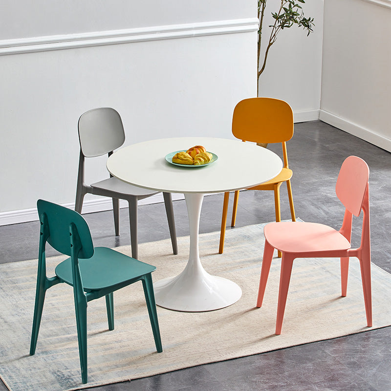 Contemporary Plastic Dining Chairs Open Back Dining Side Armless Chairs for Kitchen Clearhalo ' kitchen&dining_furn' 'Dining Chairs' 'Dining Tables & Seating' 'dining_chair' 'furn' 'furn_dining_chair' 'Furniture' 'furniture_dining_chair' 'Kitchen & Dining Furniture' 'kitchen' 3827764