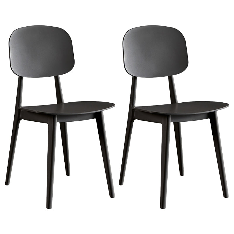 Contemporary Plastic Dining Chairs Open Back Dining Side Armless Chairs for Kitchen Black 2 Piece Set Clearhalo ' kitchen&dining_furn' 'Dining Chairs' 'Dining Tables & Seating' 'dining_chair' 'furn' 'furn_dining_chair' 'Furniture' 'furniture_dining_chair' 'Kitchen & Dining Furniture' 'kitchen' 3827766