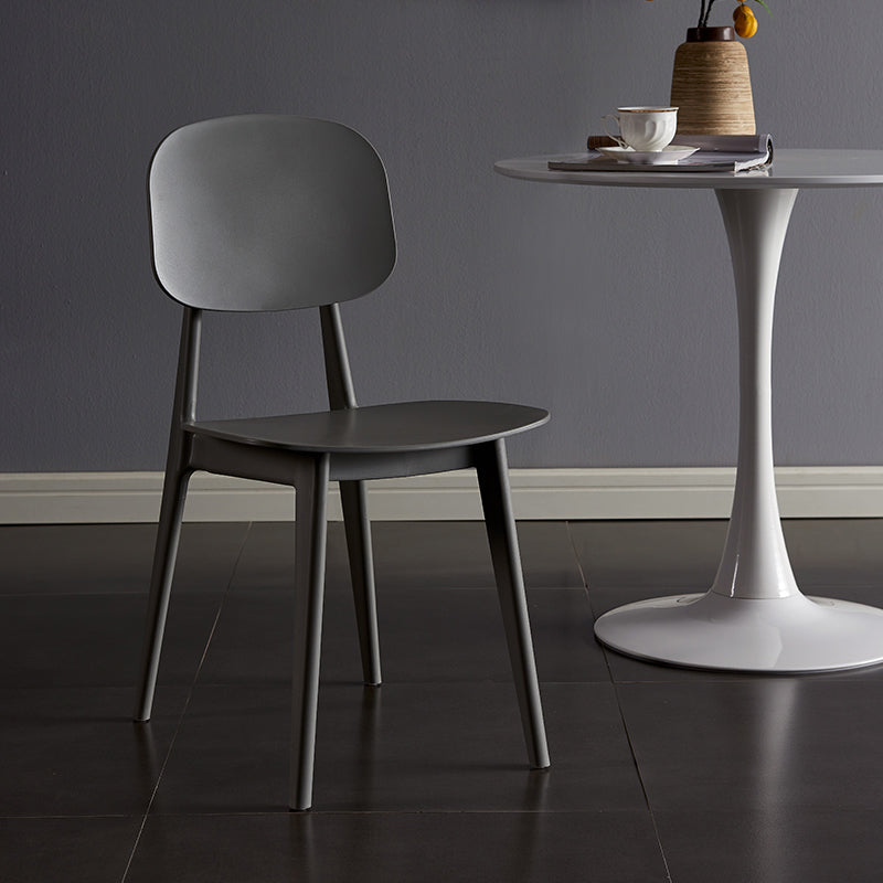 Contemporary Plastic Dining Chairs Open Back Dining Side Armless Chairs for Kitchen Grey 1 Piece Clearhalo ' kitchen&dining_furn' 'Dining Chairs' 'Dining Tables & Seating' 'dining_chair' 'furn' 'furn_dining_chair' 'Furniture' 'furniture_dining_chair' 'Kitchen & Dining Furniture' 'kitchen' 3827770