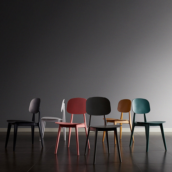 Contemporary Plastic Dining Chairs Open Back Dining Side Armless Chairs for Kitchen Clearhalo ' kitchen&dining_furn' 'Dining Chairs' 'Dining Tables & Seating' 'dining_chair' 'furn' 'furn_dining_chair' 'Furniture' 'furniture_dining_chair' 'Kitchen & Dining Furniture' 'kitchen' 3827771