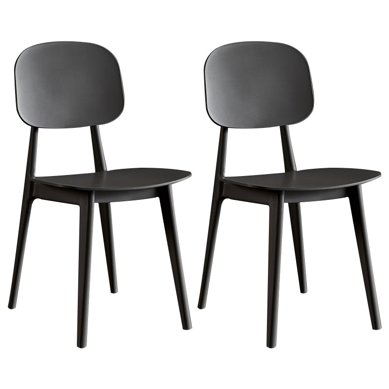 Contemporary Plastic Dining Chairs Open Back Dining Side Armless Chairs for Kitchen Grey 2 Piece Set Clearhalo ' kitchen&dining_furn' 'Dining Chairs' 'Dining Tables & Seating' 'dining_chair' 'furn' 'furn_dining_chair' 'Furniture' 'furniture_dining_chair' 'Kitchen & Dining Furniture' 'kitchen' 3827773