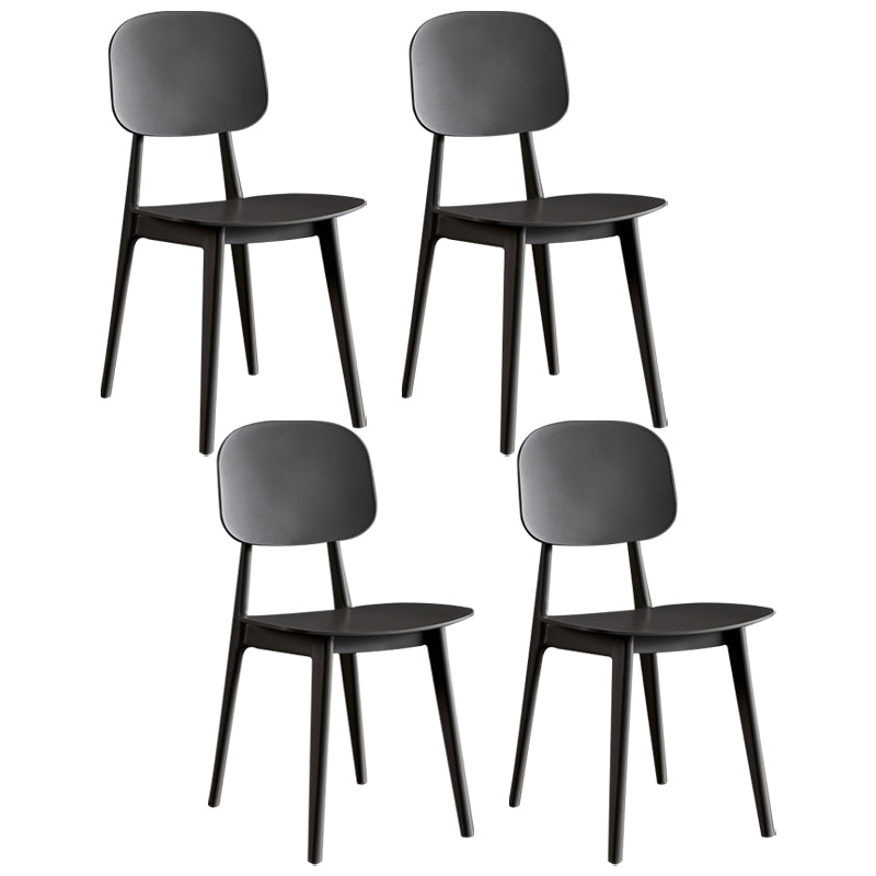 Contemporary Plastic Dining Chairs Open Back Dining Side Armless Chairs for Kitchen Grey 4 Piece Set Clearhalo ' kitchen&dining_furn' 'Dining Chairs' 'Dining Tables & Seating' 'dining_chair' 'furn' 'furn_dining_chair' 'Furniture' 'furniture_dining_chair' 'Kitchen & Dining Furniture' 'kitchen' 3827775