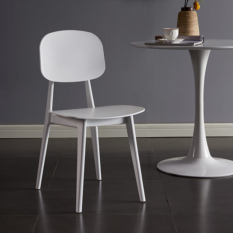 Contemporary Plastic Dining Chairs Open Back Dining Side Armless Chairs for Kitchen White 1 Piece Clearhalo ' kitchen&dining_furn' 'Dining Chairs' 'Dining Tables & Seating' 'dining_chair' 'furn' 'furn_dining_chair' 'Furniture' 'furniture_dining_chair' 'Kitchen & Dining Furniture' 'kitchen' 3827776
