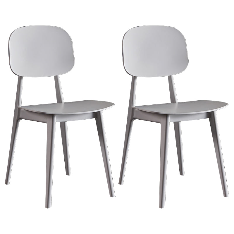 Contemporary Plastic Dining Chairs Open Back Dining Side Armless Chairs for Kitchen White 2 Piece Set Clearhalo ' kitchen&dining_furn' 'Dining Chairs' 'Dining Tables & Seating' 'dining_chair' 'furn' 'furn_dining_chair' 'Furniture' 'furniture_dining_chair' 'Kitchen & Dining Furniture' 'kitchen' 3827779