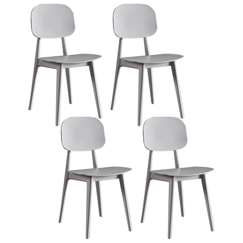 Contemporary Plastic Dining Chairs Open Back Dining Side Armless Chairs for Kitchen White 4 Piece Set Clearhalo ' kitchen&dining_furn' 'Dining Chairs' 'Dining Tables & Seating' 'dining_chair' 'furn' 'furn_dining_chair' 'Furniture' 'furniture_dining_chair' 'Kitchen & Dining Furniture' 'kitchen' 3827781