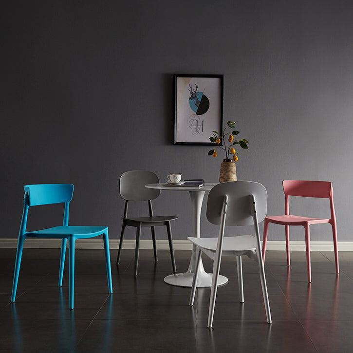 Contemporary Plastic Dining Chairs Open Back Dining Side Armless Chairs for Kitchen Clearhalo ' kitchen&dining_furn' 'Dining Chairs' 'Dining Tables & Seating' 'dining_chair' 'furn' 'furn_dining_chair' 'Furniture' 'furniture_dining_chair' 'Kitchen & Dining Furniture' 'kitchen' 3827784