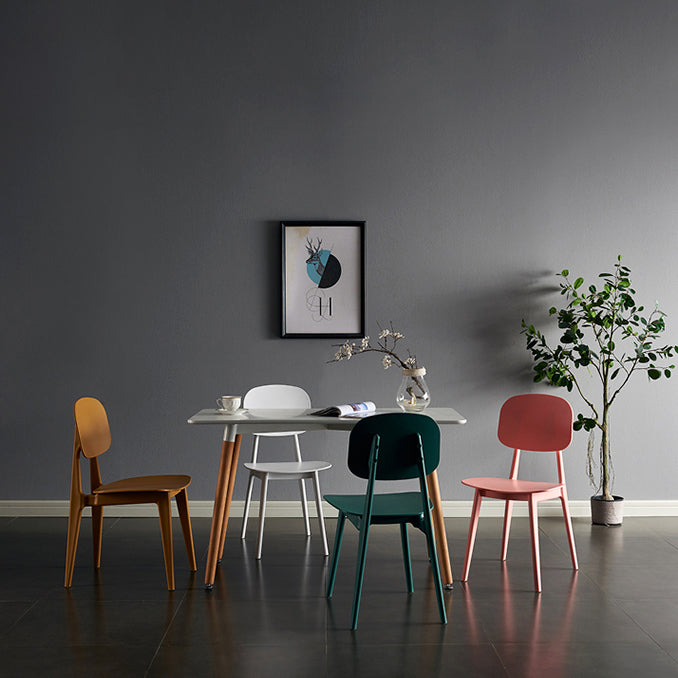 Contemporary Plastic Dining Chairs Open Back Dining Side Armless Chairs for Kitchen Clearhalo ' kitchen&dining_furn' 'Dining Chairs' 'Dining Tables & Seating' 'dining_chair' 'furn' 'furn_dining_chair' 'Furniture' 'furniture_dining_chair' 'Kitchen & Dining Furniture' 'kitchen' 3827786