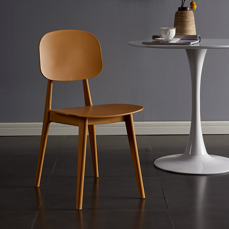 Contemporary Plastic Dining Chairs Open Back Dining Side Armless Chairs for Kitchen Ginger 1 Piece Clearhalo ' kitchen&dining_furn' 'Dining Chairs' 'Dining Tables & Seating' 'dining_chair' 'furn' 'furn_dining_chair' 'Furniture' 'furniture_dining_chair' 'Kitchen & Dining Furniture' 'kitchen' 3827788