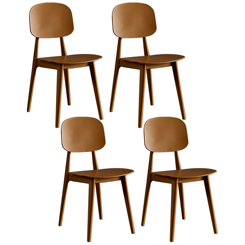 Contemporary Plastic Dining Chairs Open Back Dining Side Armless Chairs for Kitchen Ginger 4 Piece Set Clearhalo ' kitchen&dining_furn' 'Dining Chairs' 'Dining Tables & Seating' 'dining_chair' 'furn' 'furn_dining_chair' 'Furniture' 'furniture_dining_chair' 'Kitchen & Dining Furniture' 'kitchen' 3827790