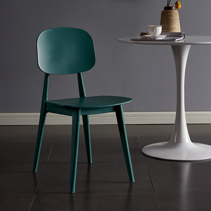 Contemporary Plastic Dining Chairs Open Back Dining Side Armless Chairs for Kitchen Blackish Green 1 Piece Clearhalo ' kitchen&dining_furn' 'Dining Chairs' 'Dining Tables & Seating' 'dining_chair' 'furn' 'furn_dining_chair' 'Furniture' 'furniture_dining_chair' 'Kitchen & Dining Furniture' 'kitchen' 3827791