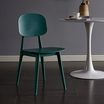 Contemporary Plastic Dining Chairs Open Back Dining Side Armless Chairs for Kitchen Blackish Green 1 Piece Clearhalo ' kitchen&dining_furn' 'Dining Chairs' 'Dining Tables & Seating' 'dining_chair' 'furn' 'furn_dining_chair' 'Furniture' 'furniture_dining_chair' 'Kitchen & Dining Furniture' 'kitchen' 3827791