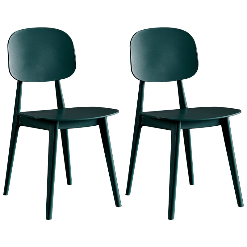 Contemporary Plastic Dining Chairs Open Back Dining Side Armless Chairs for Kitchen Blackish Green 2 Piece Set Clearhalo ' kitchen&dining_furn' 'Dining Chairs' 'Dining Tables & Seating' 'dining_chair' 'furn' 'furn_dining_chair' 'Furniture' 'furniture_dining_chair' 'Kitchen & Dining Furniture' 'kitchen' 3827792