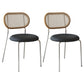 Contemporary Style Kitchen Square Dining Chair Open Back Side Armless Chair Black 2 Piece Set Clearhalo ' kitchen&dining_furn' 'Dining Chairs' 'Dining Tables & Seating' 'dining_chair' 'furn' 'furn_dining_chair' 'Furniture' 'furniture_dining_chair' 'Kitchen & Dining Furniture' 'kitchen' 3827795