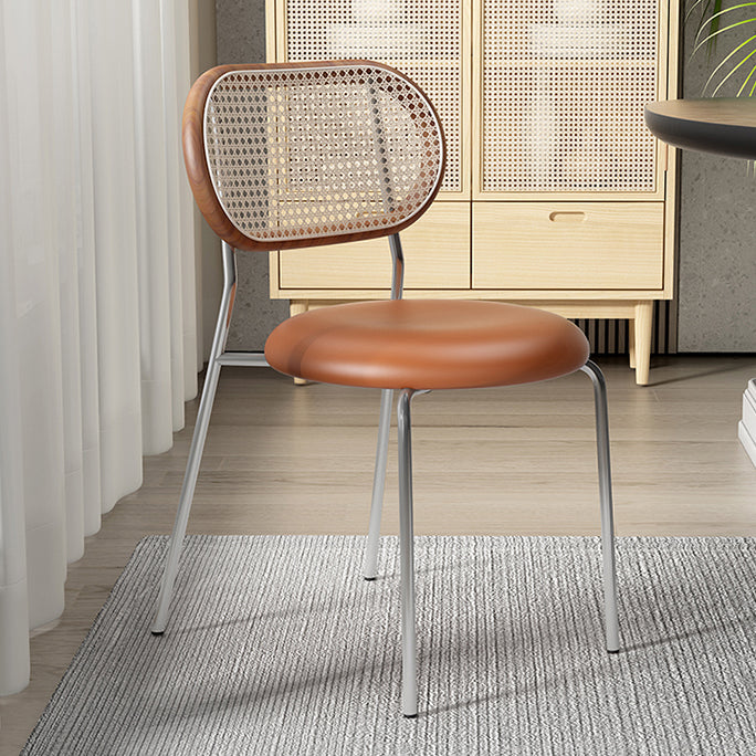 Contemporary Style Kitchen Square Dining Chair Open Back Side Armless Chair Camel 1 Piece Clearhalo ' kitchen&dining_furn' 'Dining Chairs' 'Dining Tables & Seating' 'dining_chair' 'furn' 'furn_dining_chair' 'Furniture' 'furniture_dining_chair' 'Kitchen & Dining Furniture' 'kitchen' 3827798