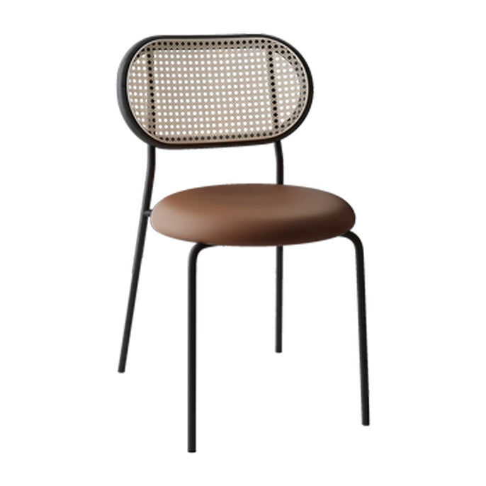 Contemporary Style Kitchen Square Dining Chair Open Back Side Armless Chair Coffee 1 Piece Clearhalo ' kitchen&dining_furn' 'Dining Chairs' 'Dining Tables & Seating' 'dining_chair' 'furn' 'furn_dining_chair' 'Furniture' 'furniture_dining_chair' 'Kitchen & Dining Furniture' 'kitchen' 3827804