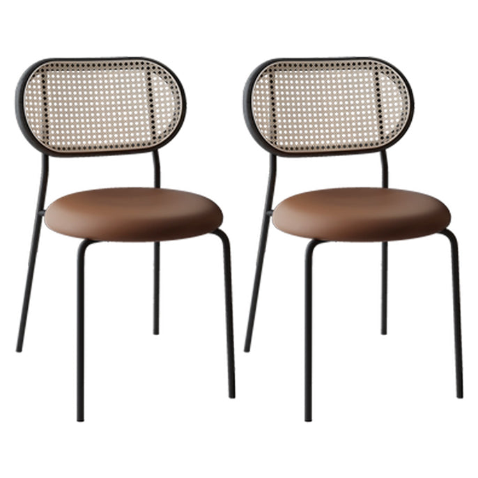 Contemporary Style Kitchen Square Dining Chair Open Back Side Armless Chair Coffee 2 Piece Set Clearhalo ' kitchen&dining_furn' 'Dining Chairs' 'Dining Tables & Seating' 'dining_chair' 'furn' 'furn_dining_chair' 'Furniture' 'furniture_dining_chair' 'Kitchen & Dining Furniture' 'kitchen' 3827806