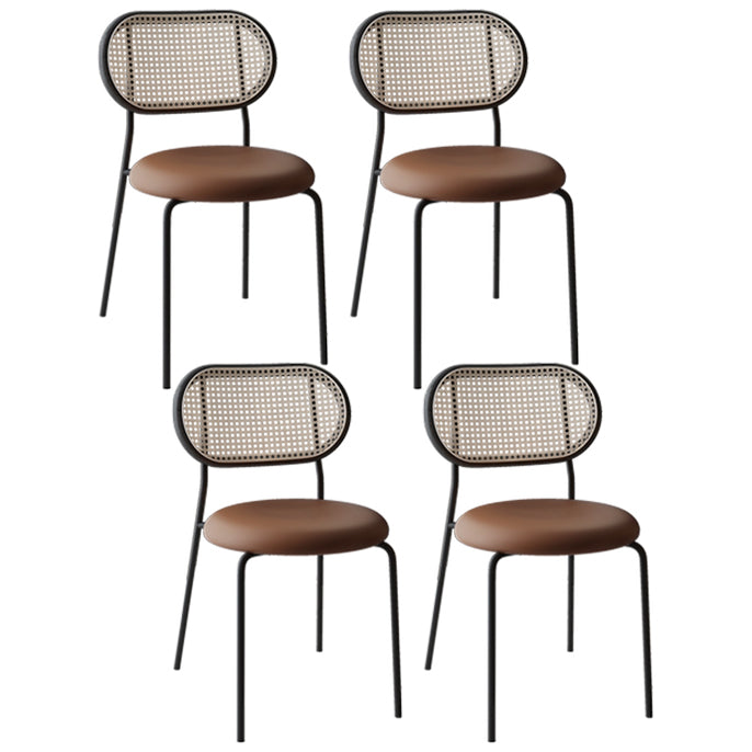 Contemporary Style Kitchen Square Dining Chair Open Back Side Armless Chair Coffee 4 Piece Set Clearhalo ' kitchen&dining_furn' 'Dining Chairs' 'Dining Tables & Seating' 'dining_chair' 'furn' 'furn_dining_chair' 'Furniture' 'furniture_dining_chair' 'Kitchen & Dining Furniture' 'kitchen' 3827808